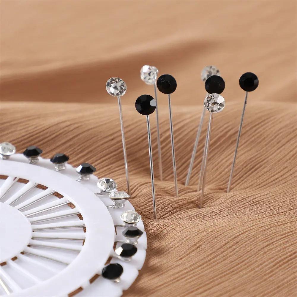 Mariam's Collection MAC020 Hijab Pin, 30pcs Colorful Crystal Hijab Pins — construction detail