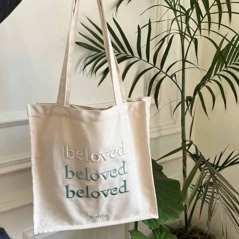 Mariam's Collection Mariam's Collection Embroidered Tote Canva Bag (MAC024) — Mariam's Collection branding close-up