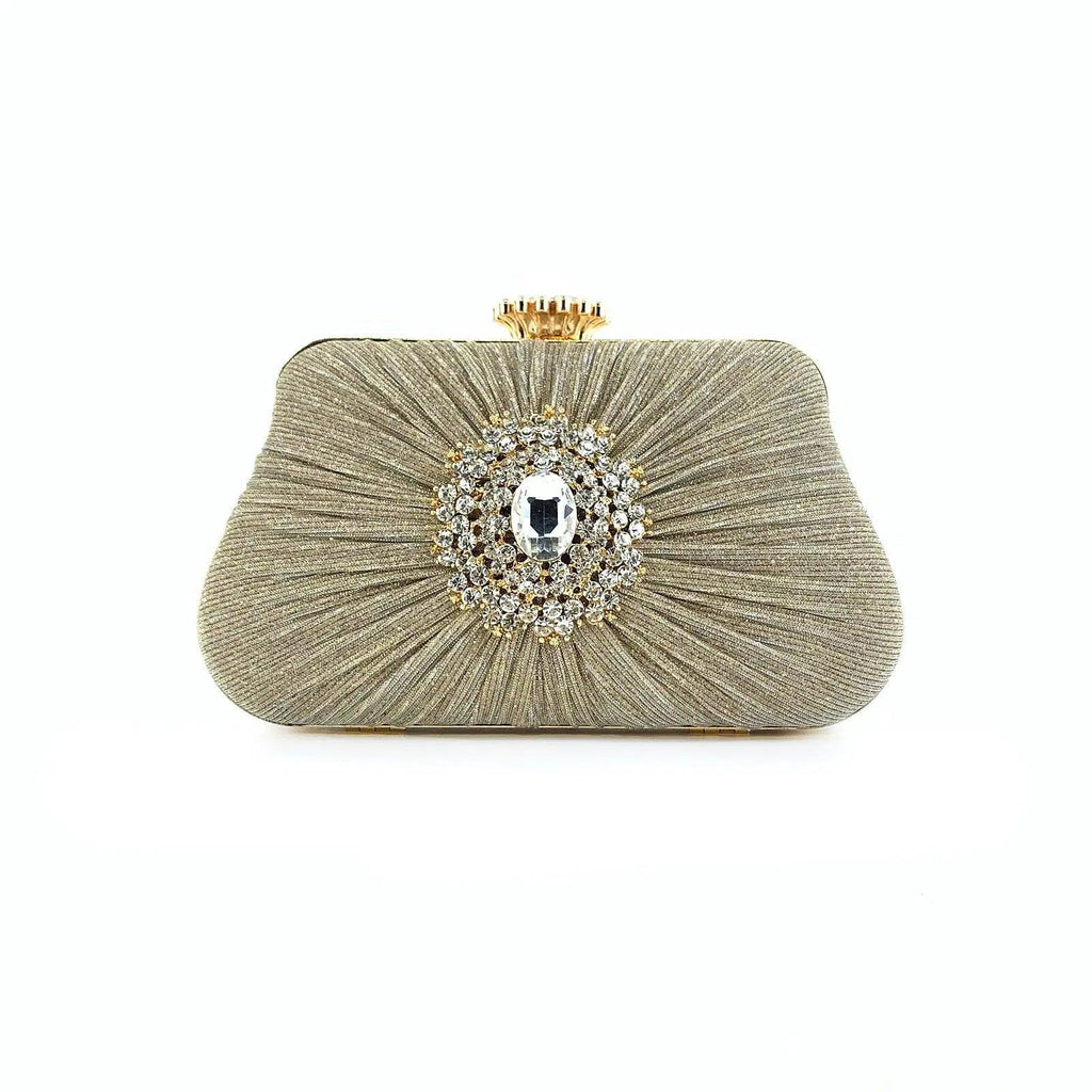Mariam's Collection Mariam's Collection MAC033 Women's Pleated Craft Rhinestone Bag — detail shot 8