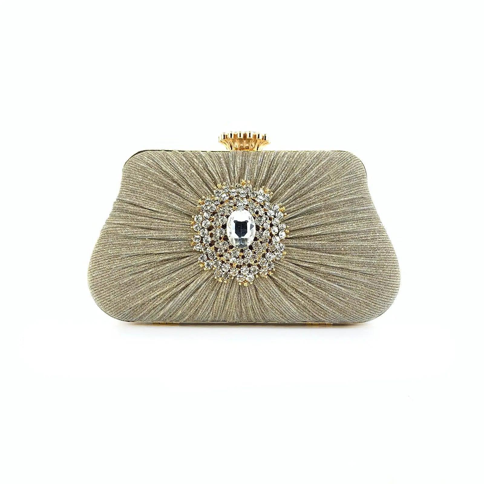 Mariam's Collection Mariam's Collection MAC033 Women's Pleated Craft Rhinestone Bag — detail shot 8