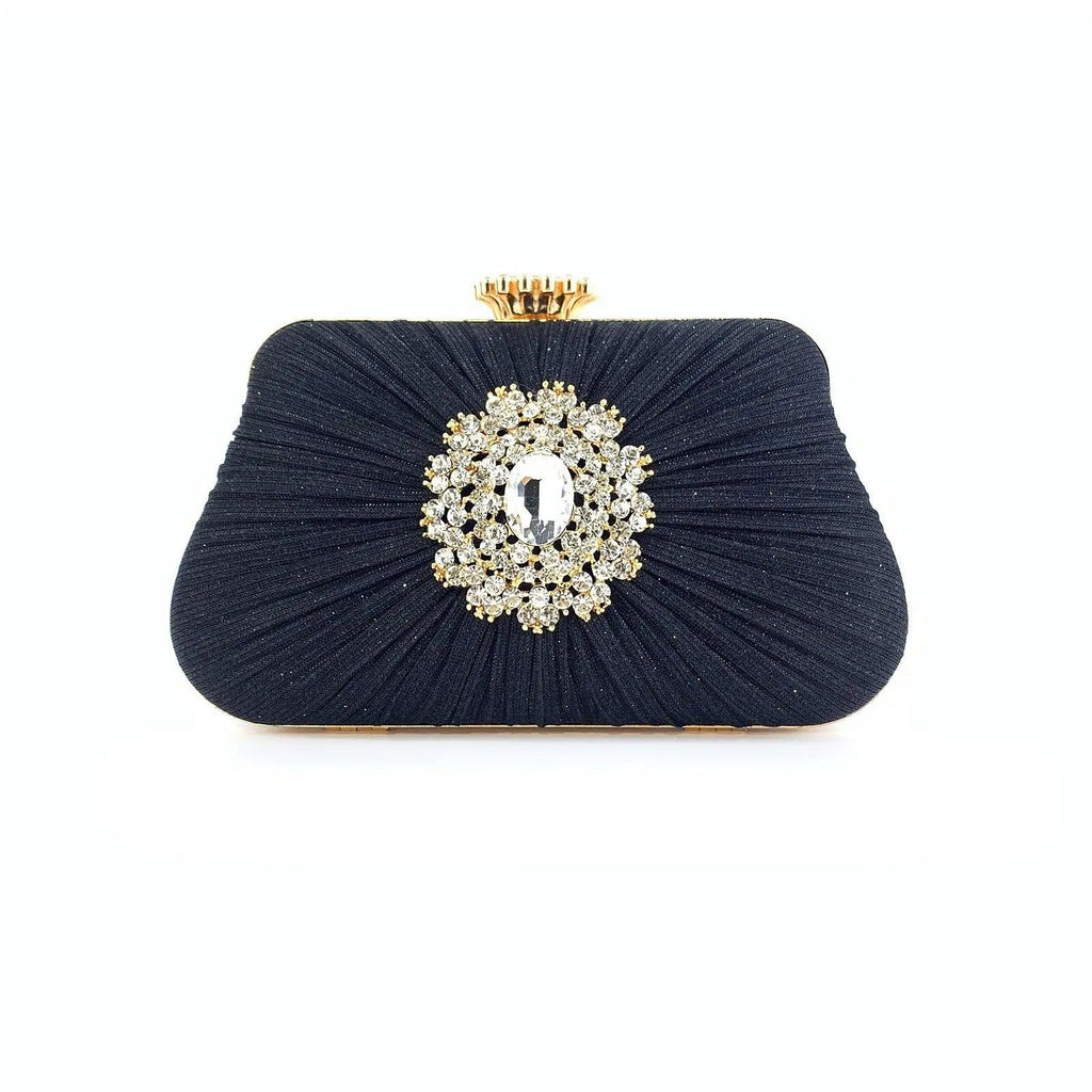 Mariam's Collection Mariam's Collection MAC033 Women's Pleated Craft Rhinestone Bag — detail shot 7