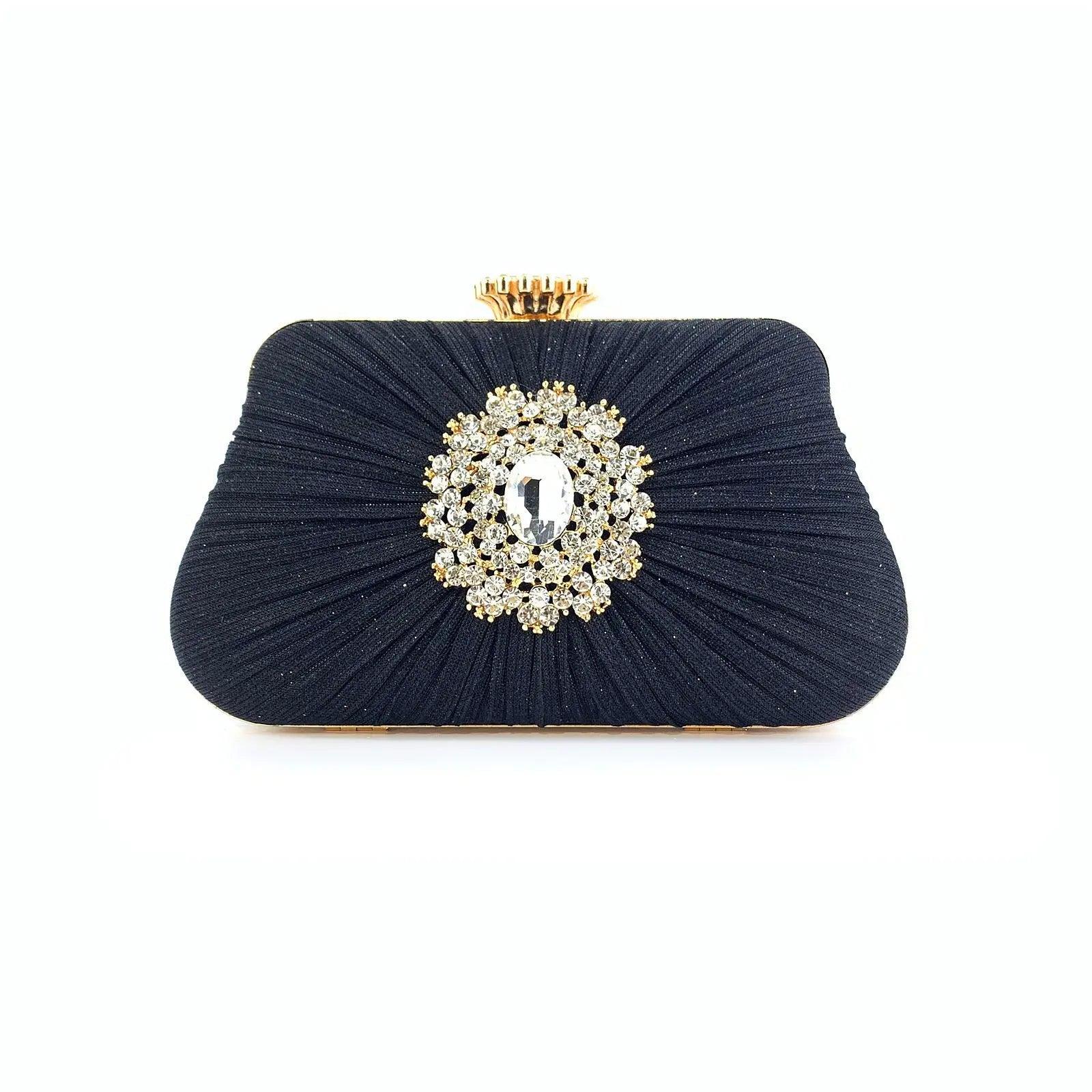 Mariam's Collection Mariam's Collection MAC033 Women's Pleated Craft Rhinestone Bag — detail shot 7