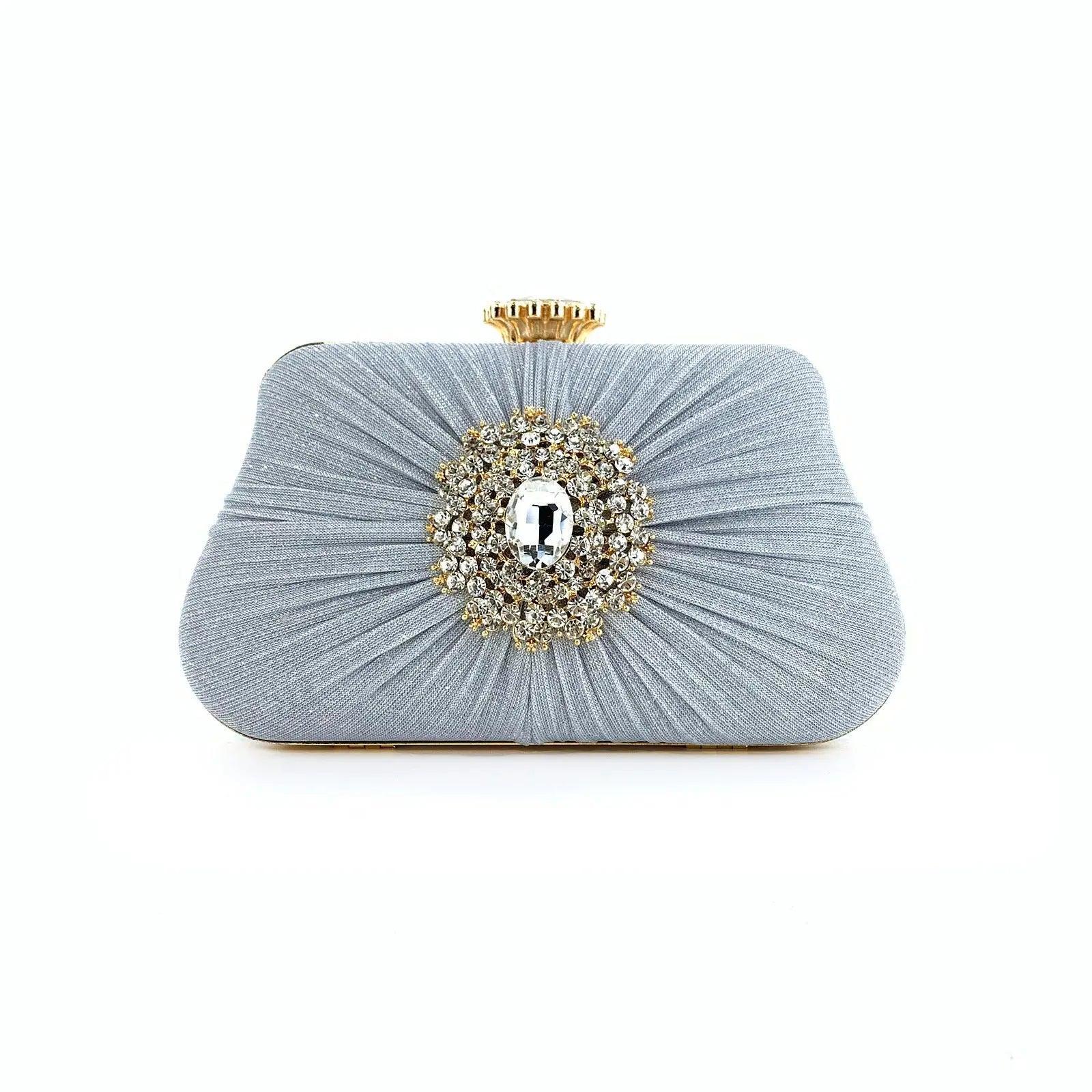 Mariam's Collection Mariam's Collection MAC033 Women's Pleated Craft Rhinestone Bag — detail shot 9