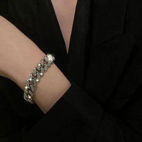 Mariam's Collection MAC036 wide flash diamond bracelet
