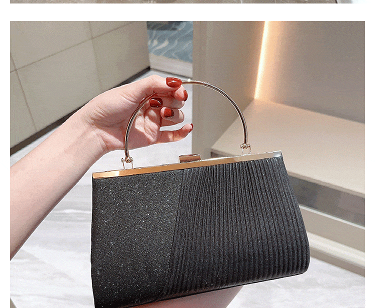 Mariam's Collection Mariam's Collection MAC040 Glitter Sequins Clutch Purses for Women — Mariam's Collection branding close-up