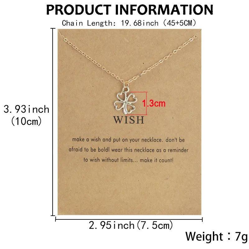Mariam's Collection MAC041 Platinum plated Four Leaf Clover Pendant Necklace — product category context