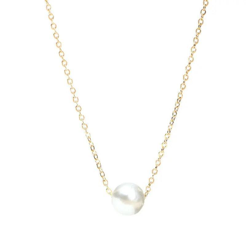 Mariam's Collection Mariam's Collection MAC042 freshwater pearl clavicle chain — lifestyle worn / used context