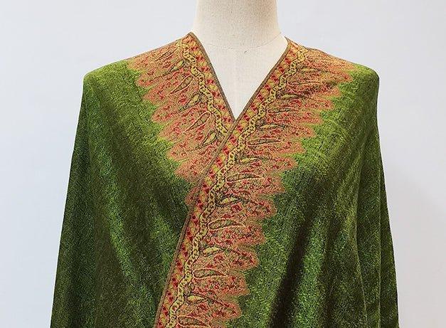 Mariam's Collection MAC044 Bohemian Style Multicolor Retro Jacquard Cashew Long Tassel Scarf — flat-lay composition