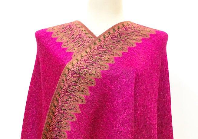 Mariam's Collection MAC044 Bohemian Style Multicolor Retro Jacquard Cashew Long Tassel Scarf — detail close-up