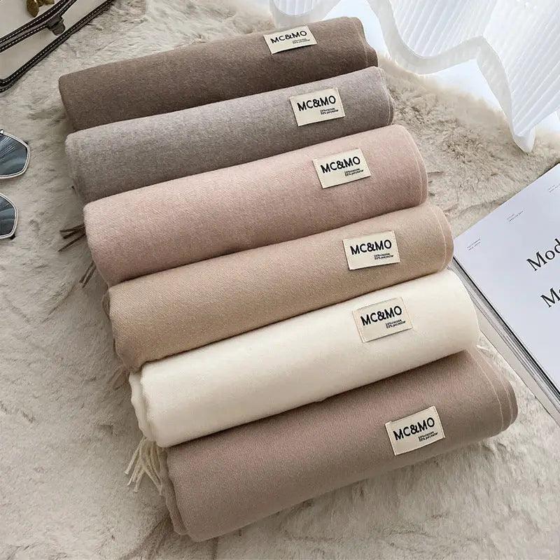 Mariam's Collection MAC049 Imitation Cashmere Solid Color Basic Tassel Scarf — product category context