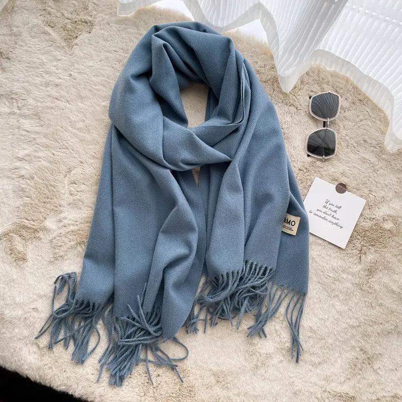 Mariam's Collection MAC049 Imitation Cashmere Solid Color Basic Tassel Scarf — main product shot