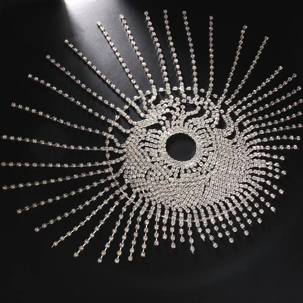 Mariam's Collection Mariam's Collection MAC051 Rhinestone Chain Tassel Headpiece — Mariam's Collection branding close-up