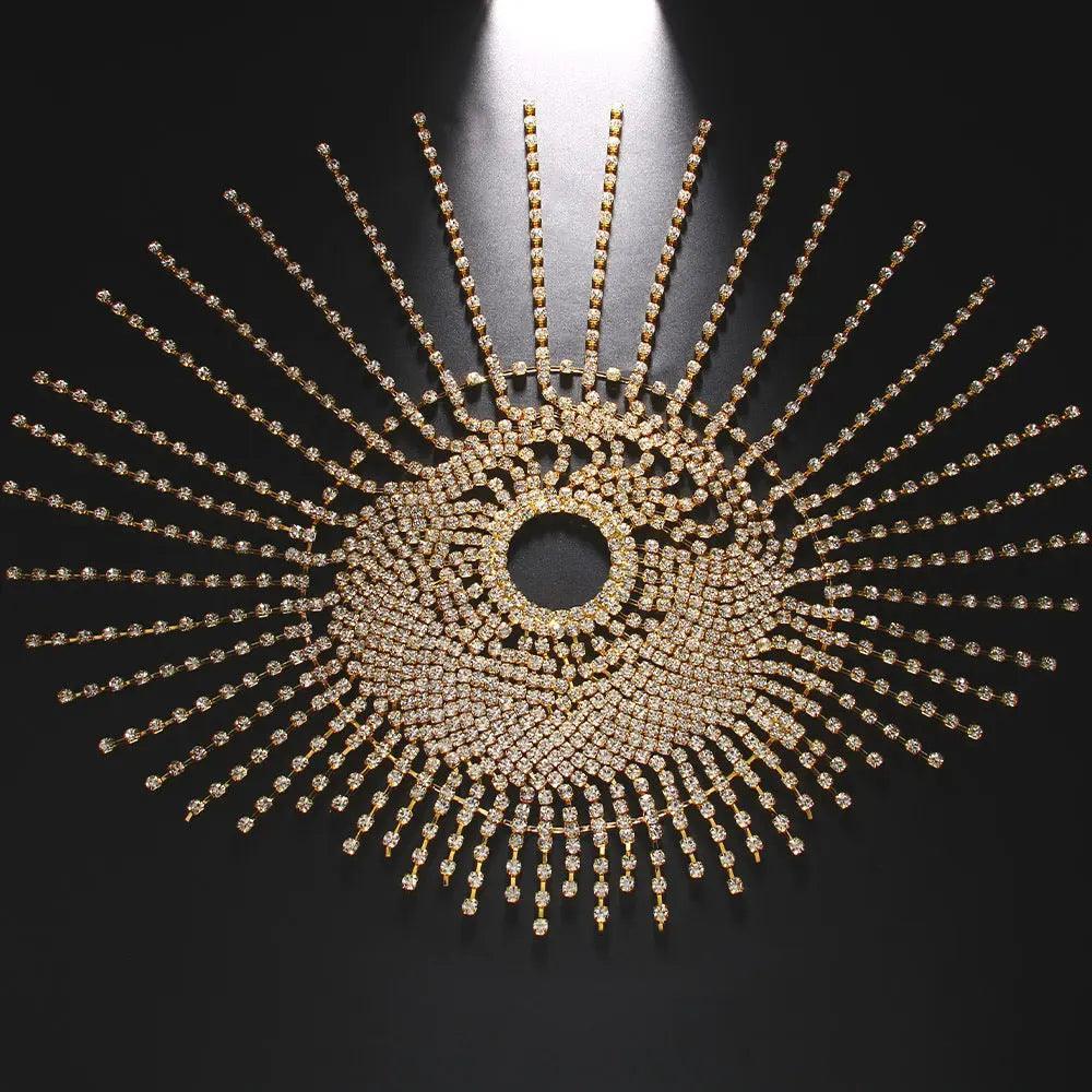 Mariam's Collection Mariam's Collection MAC051 Rhinestone Chain Tassel Headpiece — construction detail
