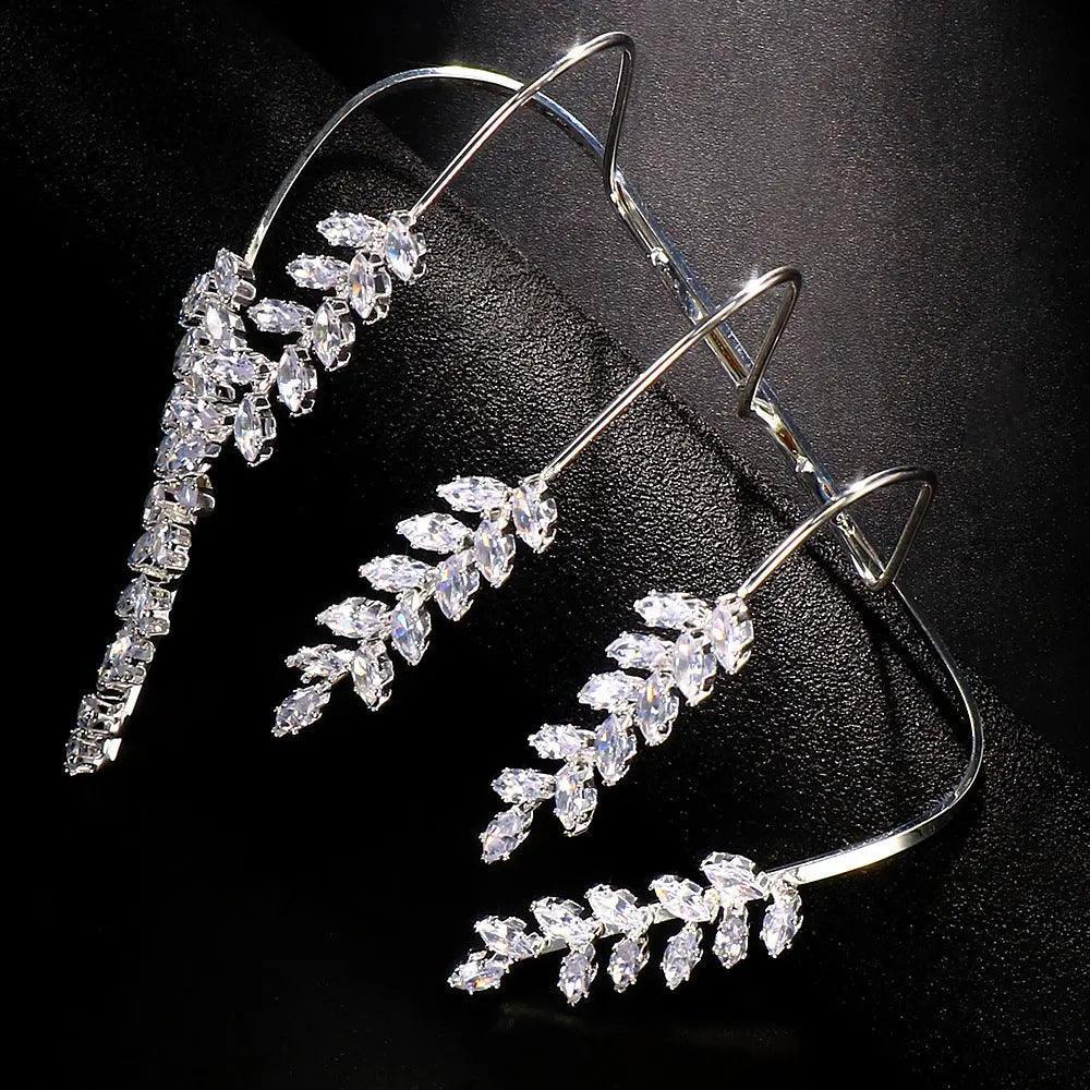 Mariam's Collection MAC053 Stonefans Zircon Cuff Hand Palm Bangle Leaf Bracelet — construction detail