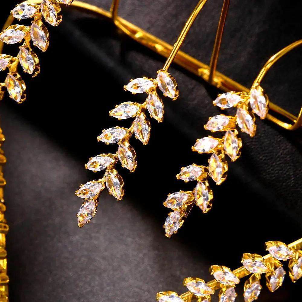 Mariam's Collection MAC053 Stonefans Zircon Cuff Hand Palm Bangle Leaf Bracelet — lifestyle worn / used context