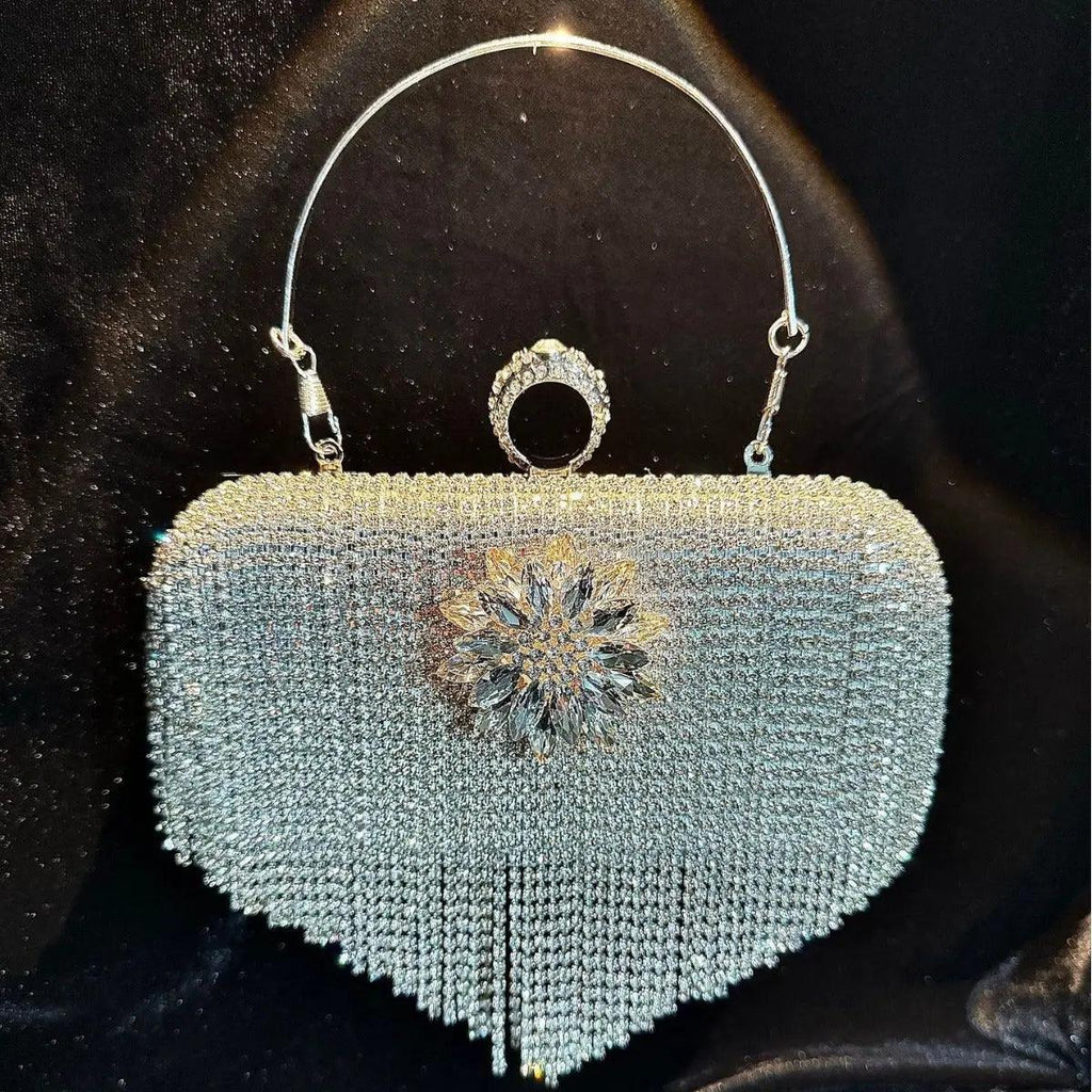 Mariam's Collection MAC056 Tassel Evening Clutch Bag Luxury Rhinestones Party Prom Purse Handbag… — detail shot 7