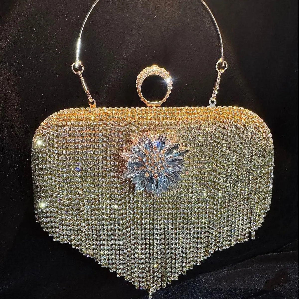 Mariam's Collection MAC056 Tassel Evening Clutch Bag Luxury Rhinestones Party Prom Purse Handbag… — detail shot 6
