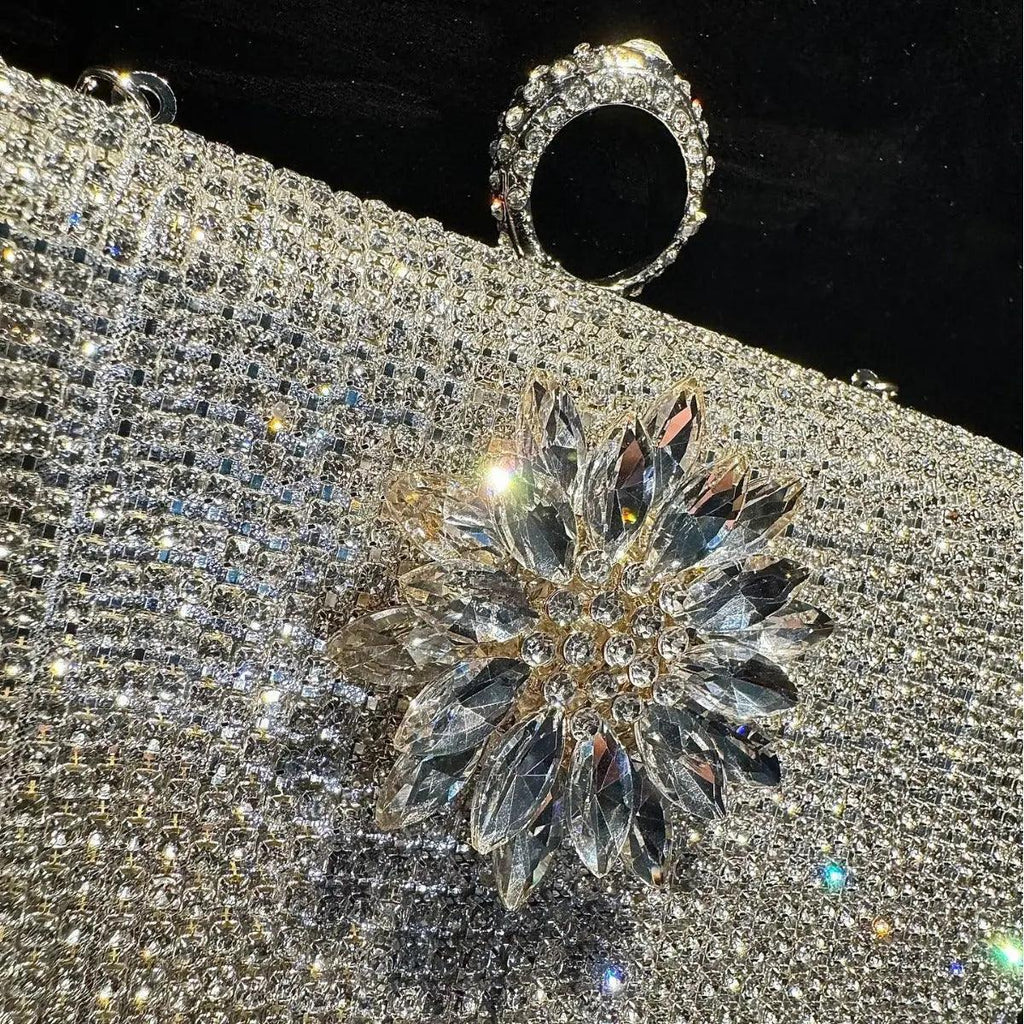 Mariam's Collection MAC056 Tassel Evening Clutch Bag Luxury Rhinestones Party Prom Purse Handbag… — Mariam's Collection branding close-up