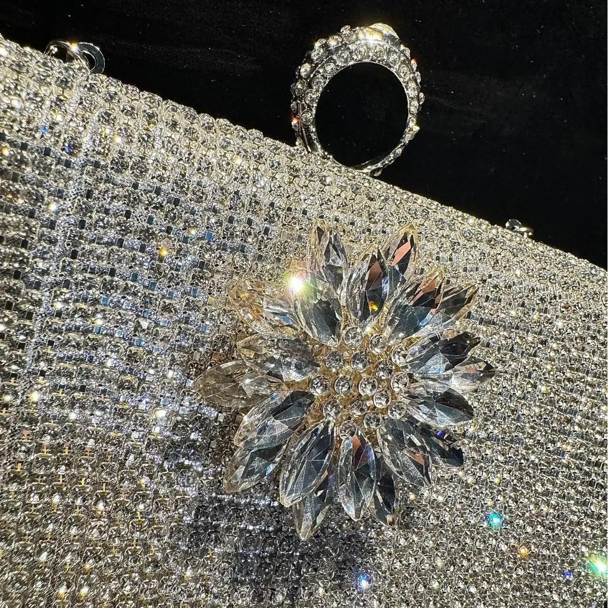 Mariam's Collection MAC056 Tassel Evening Clutch Bag Luxury Rhinestones Party Prom Purse Handbag… — Mariam's Collection branding close-up