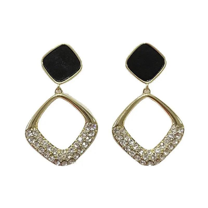 Mariam's Collection Mariam's Collection MAC099 version square geometric diamond earrings — lifestyle worn / used context