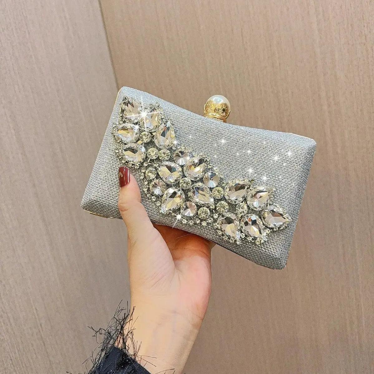 Mariam's Collection MAC059 Clutches Wedding Dinner Party Sparkling Handbags — construction detail