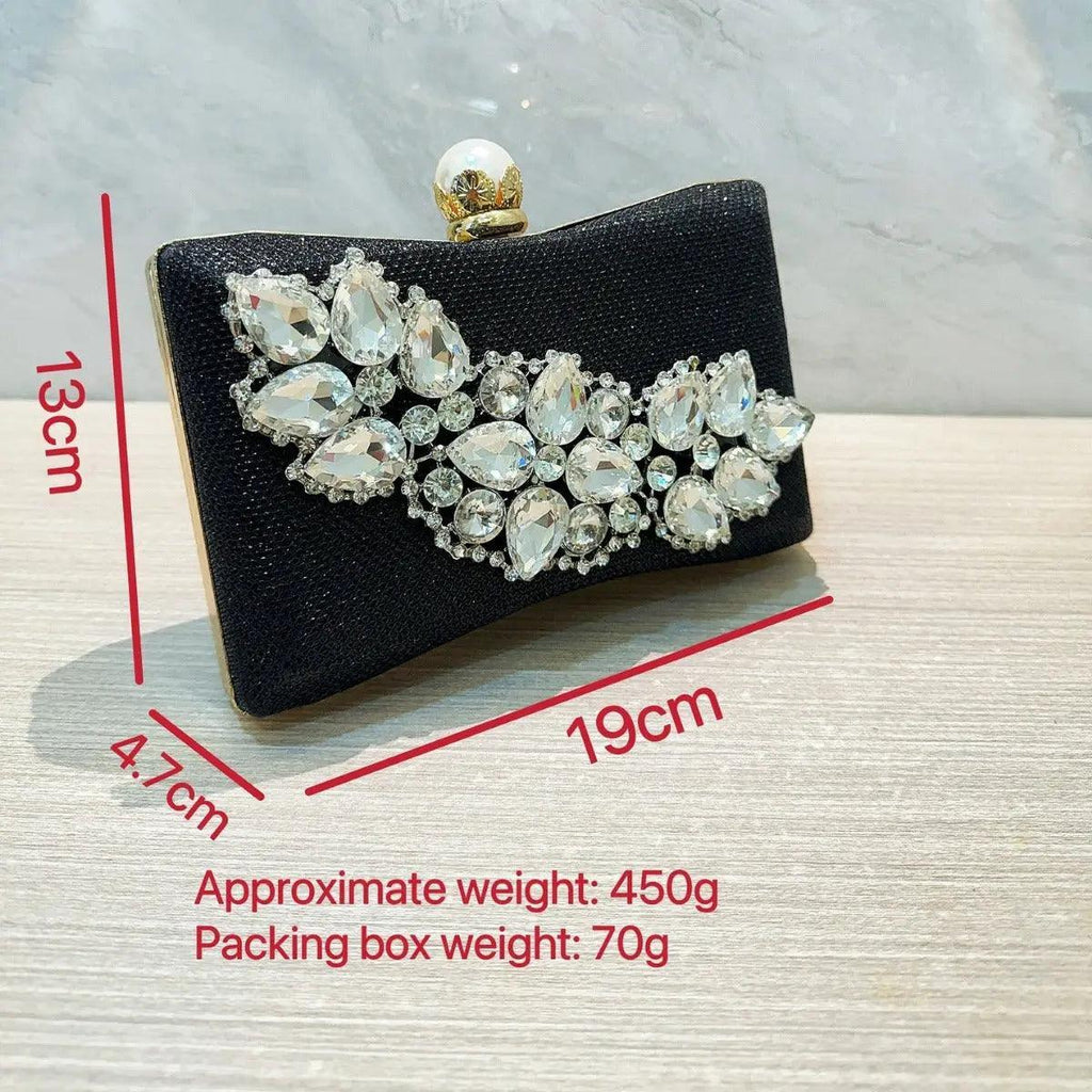 Mariam's Collection MAC059 Clutches Wedding Dinner Party Sparkling Handbags — Mariam's Collection branding close-up