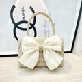 Mariam's Collection MAC060 White Bowknot Portable Shoulder Bag Big Bow Design Underarm Bags — main product shot
