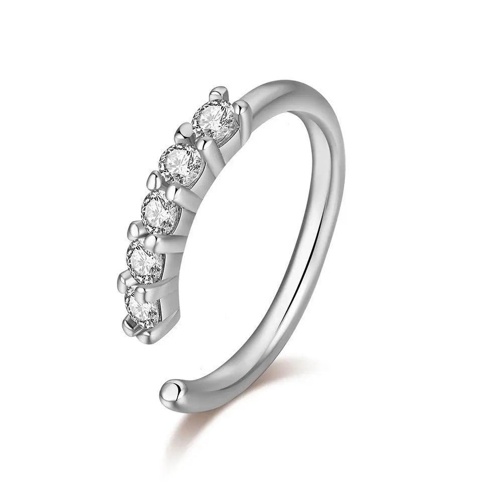Mariam's Collection Mariam's Collection MAC066 Minimalist Openable Helix Hoop Nose Ring — lifestyle worn / used context