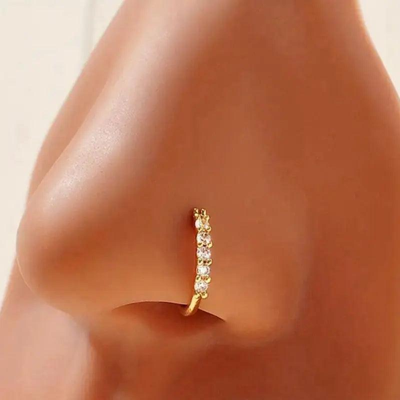 Mariam's Collection Mariam's Collection MAC066 Minimalist Openable Helix Hoop Nose Ring — main product shot