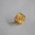 Mariam's Collection Mariam's Collection MAC067 Metallic Gold Zircon Ring 3-Piece Set — Mariam's Collection branding close-up