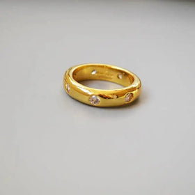 Mariam's Collection MAC067 Metallic Gold Zircon Ring 3-Piece Set