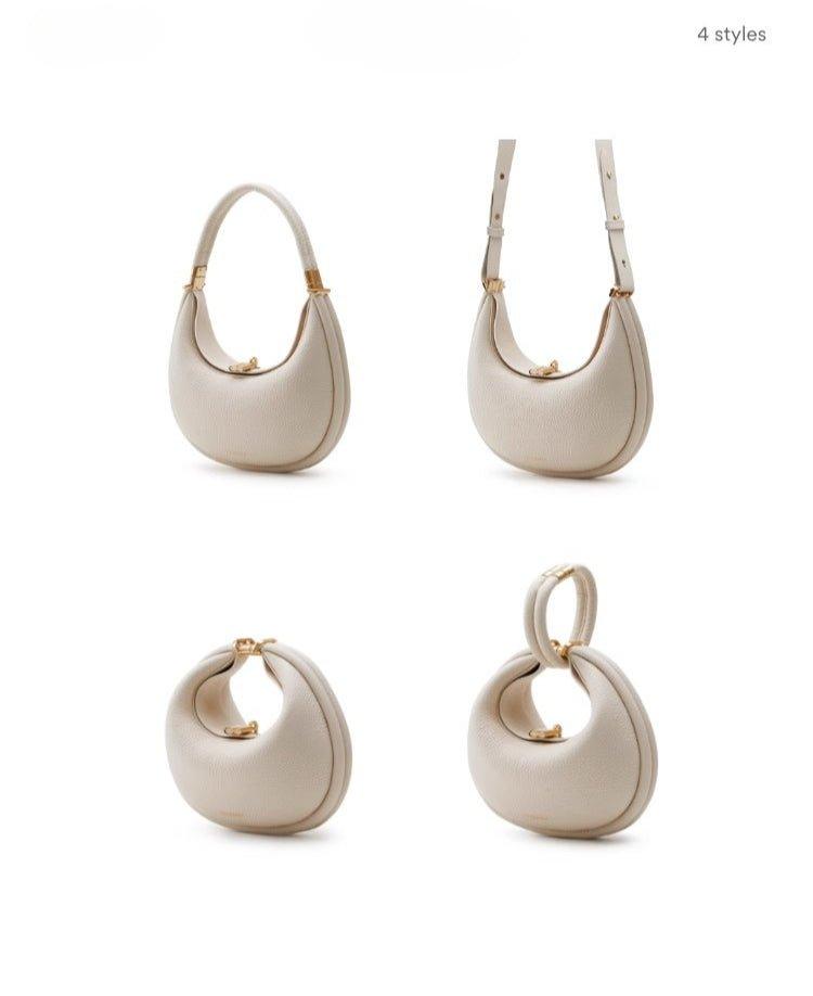 Mariam's Collection Fashionable And Changeable Cowhide Moon Bag (MAC069) — construction detail