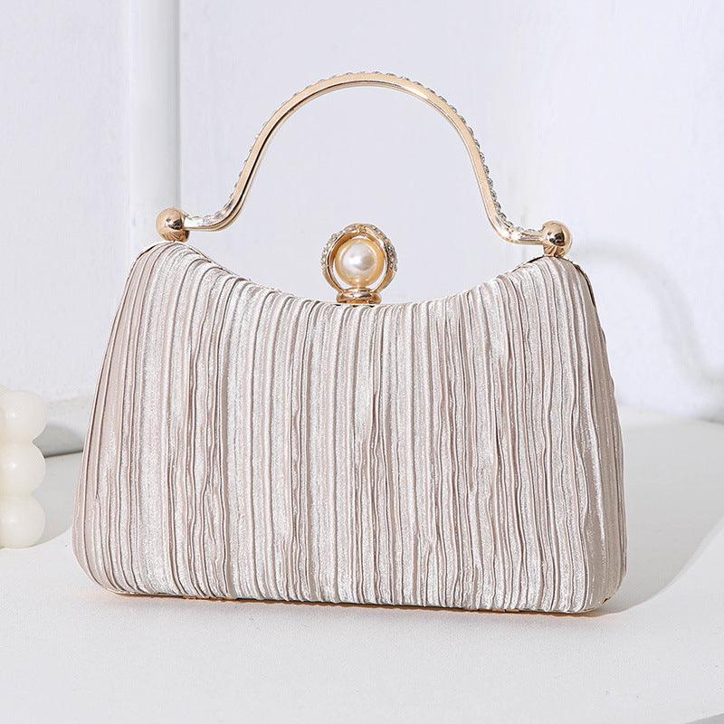 Mariam's Collection MAC071 Pearl Bag Banquet Bag Pleated Diamond Encrusted Handbag — product category context