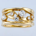 Mariam's Collection Mariam's Collection Wavy Geometric Line Gold Zirconia Ring(MAC072) — main product shot
