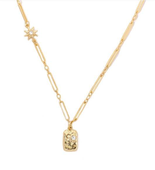 Mariam's Collection Brass Plated 18K Real Gold Light Luxury Style Zircon Inlaid Square Pendant… — detail shot 6