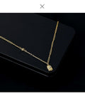 Mariam's Collection Brass Plated 18K Real Gold Light Luxury Style Zircon Inlaid Square Pendant… — Gold detail