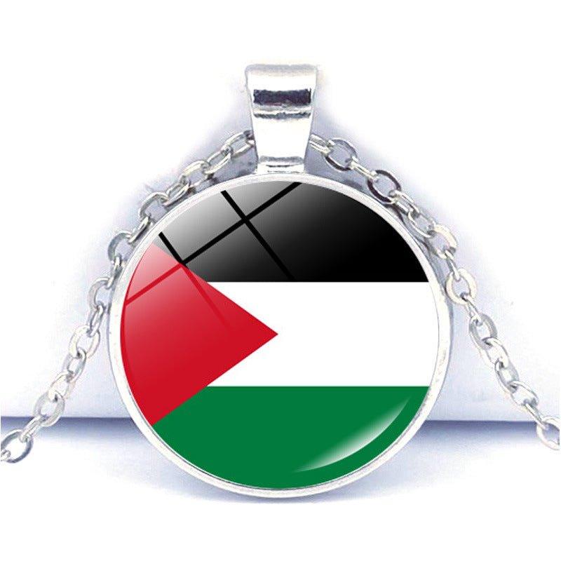 Mariam's Collection MAC076 Time Gem Palestine keffiyeh Anti-War Peace Pendant Necklace — detail shot 9