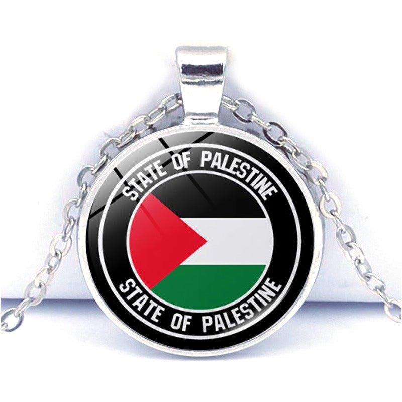Mariam's Collection MAC076 Time Gem Palestine keffiyeh Anti-War Peace Pendant Necklace — detail shot 10