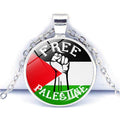 Mariam's Collection MAC076 Time Gem Palestine keffiyeh Anti-War Peace Pendant Necklace — main product shot