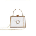 Mariam's Collection MAC082 Chain Crossbody Rhinestone Acrylic Transparent Evening Bag — detail shot 6