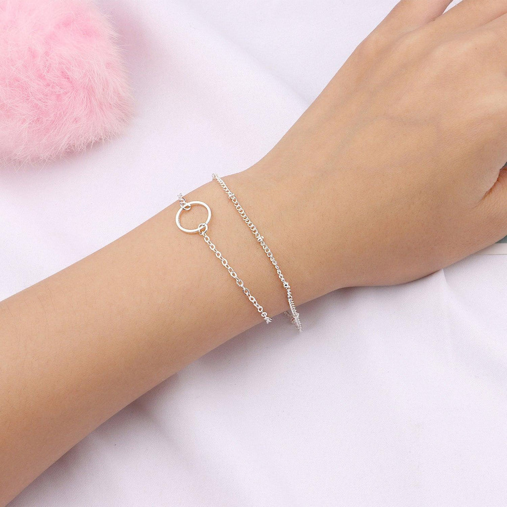 Mariam's Collection MAC085 Fashionable GeometricHollow Ring Simple Double Layer Bracelet — product category context