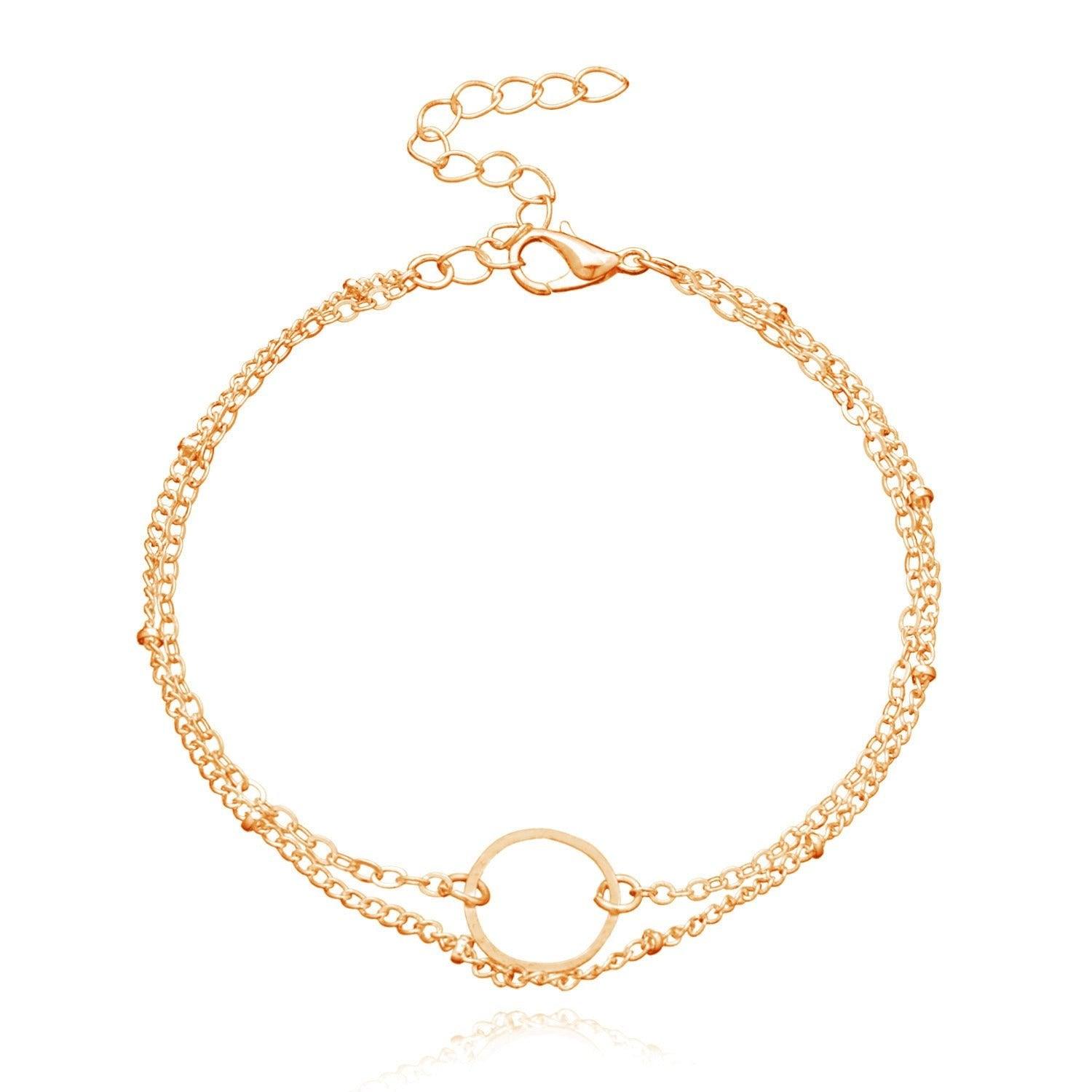 Mariam's Collection MAC085 Fashionable GeometricHollow Ring Simple Double Layer Bracelet — construction detail
