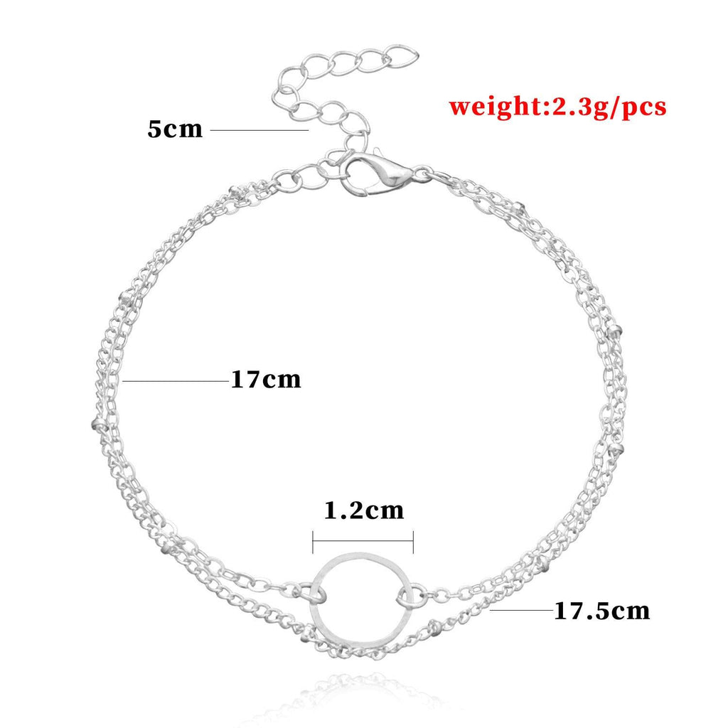 Mariam's Collection MAC085 Fashionable GeometricHollow Ring Simple Double Layer Bracelet — lifestyle worn / used context