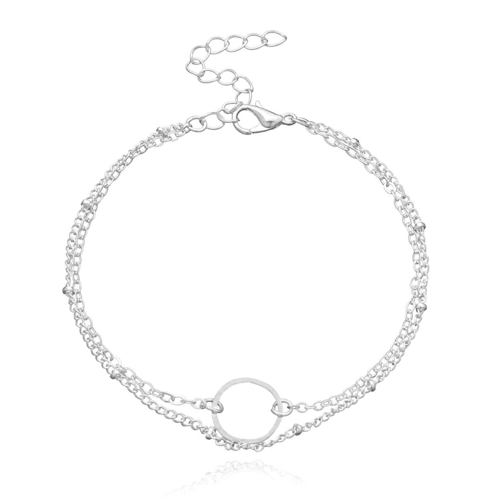 Mariam's Collection MAC085 Fashionable GeometricHollow Ring Simple Double Layer Bracelet — detail shot 6