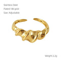 Mariam's Collection MAC086 Light Luxury Stainless Steel Open Adjustable Irregular Ring — construction detail