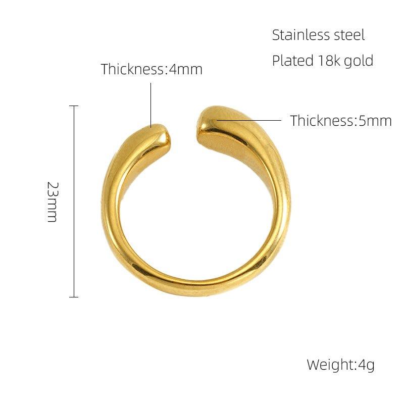 Mariam's Collection MAC086 Light Luxury Stainless Steel Open Adjustable Irregular Ring — detail shot 6