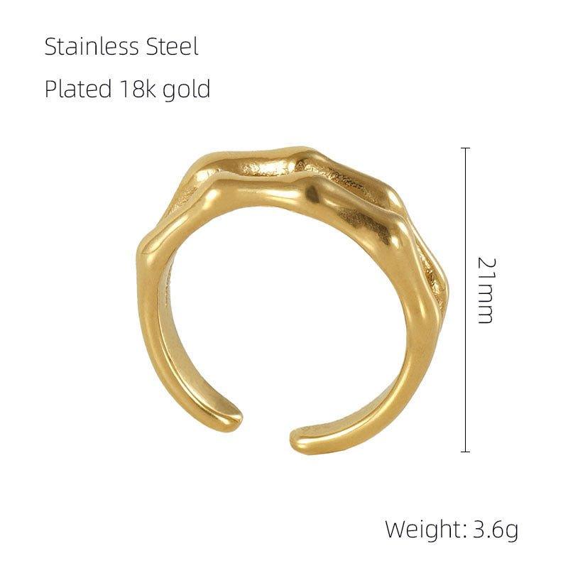 Mariam's Collection MAC086 Light Luxury Stainless Steel Open Adjustable Irregular Ring — product category context