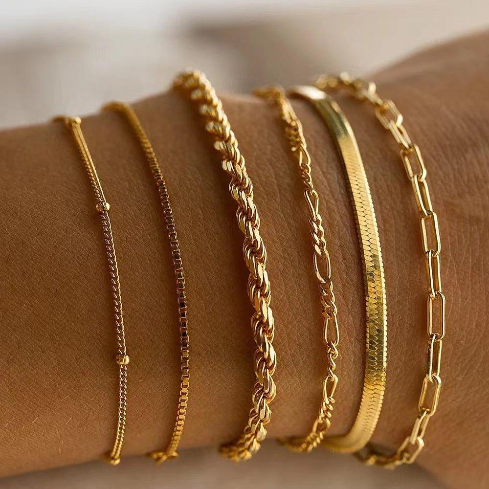 Mariam's Collection MAC092 Bohemian Minimalist Metal Multi-Layer Bracelet — main product shot