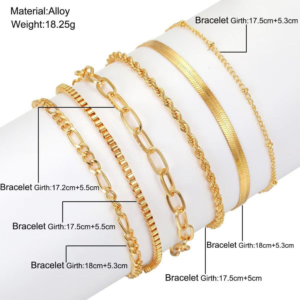 Mariam's Collection MAC092 Bohemian Minimalist Metal Multi-Layer Bracelet — Mariam's Collection branding close-up