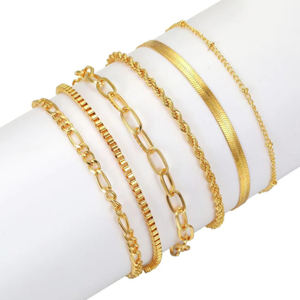 Mariam's Collection MAC092 Bohemian Minimalist Metal Multi-Layer Bracelet — lifestyle worn / used context